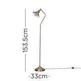 Corinthia Angled Floor Lamp Antique Brass - Comet Lighting