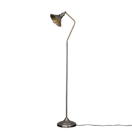 Corinthia Angled Floor Lamp In Aged Nickel - Comet Lighting