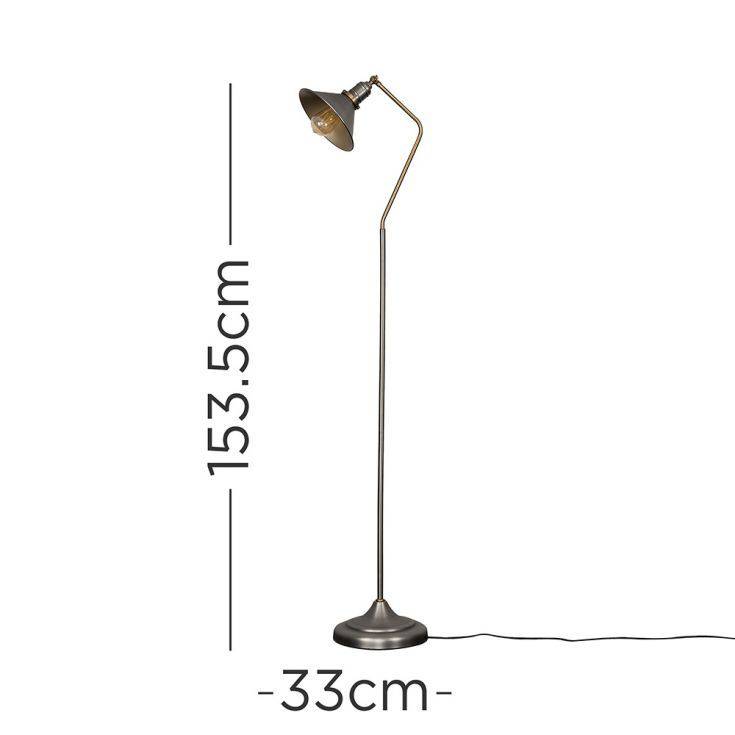 Corinthia Angled Floor Lamp In Aged Nickel - Comet Lighting