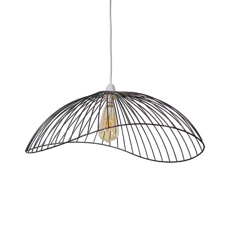 Covelas Black Wavy Wire Pendant Ceiling Shade - Comet Lighting