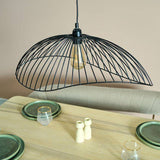 Covelas Black Wavy Wire Pendant Ceiling Shade - Comet Lighting