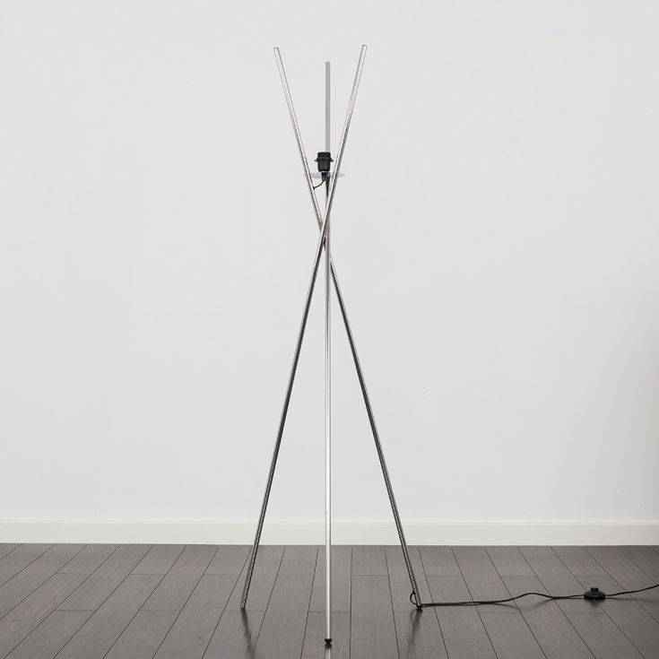 Crawford Tripod Floor Lamp Chrome Plated - Comet Lighting