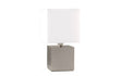 Cubbie Nickel Touch Table Lamp White Shade - Comet Lighting