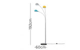 Curva Grey Floor Lamp with Multi Coloured Shades - Comet Lighting