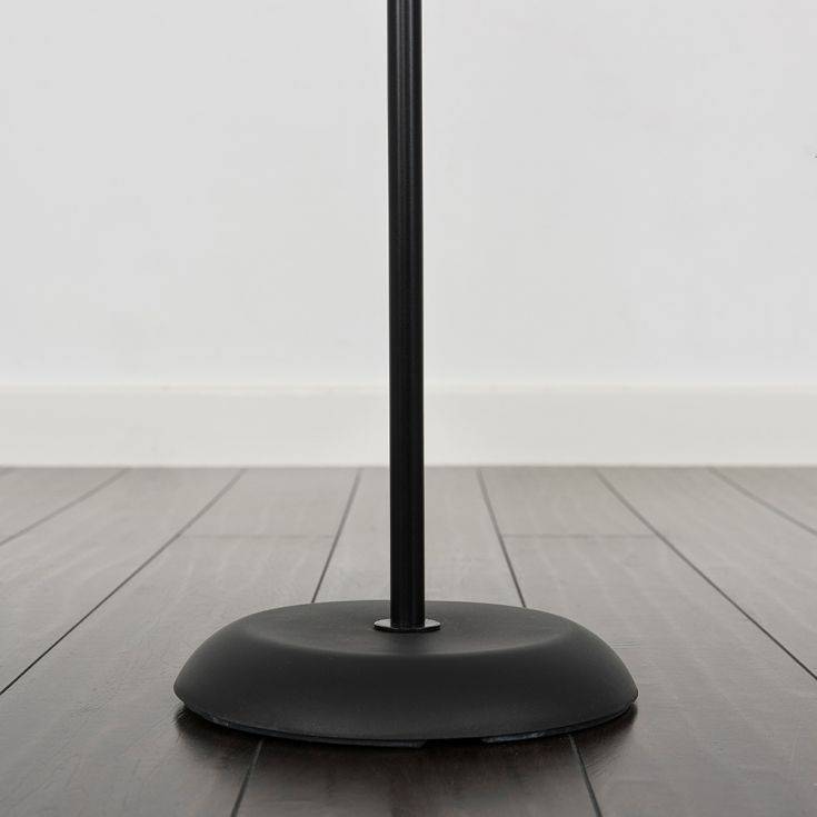 Dalby Black Floor Lamp With White Shade - Comet Lighting