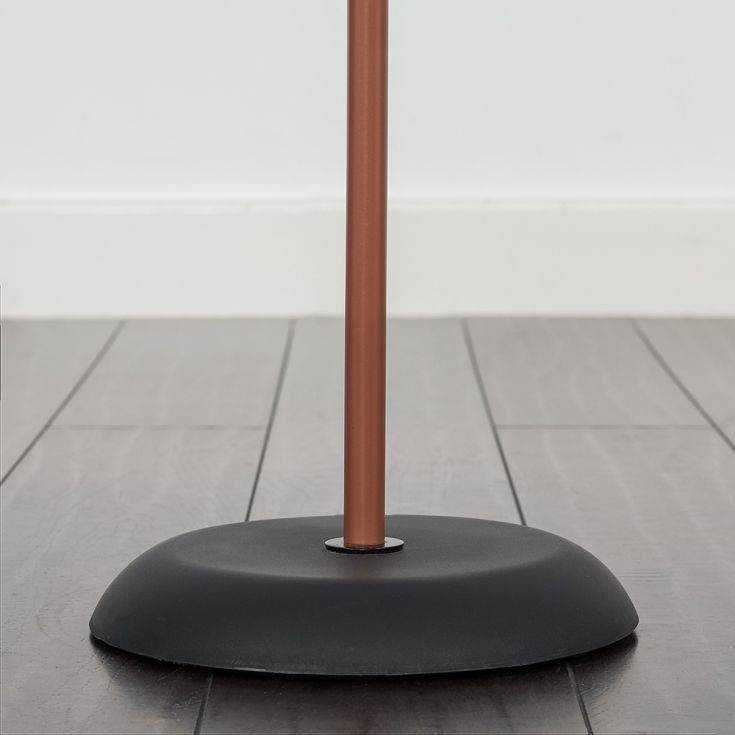 Dalby Copper And Black Floor Lamp With White Shade - Comet Lighting