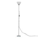 Dalby Silver Floor Lamp With White Shade - Comet Lighting