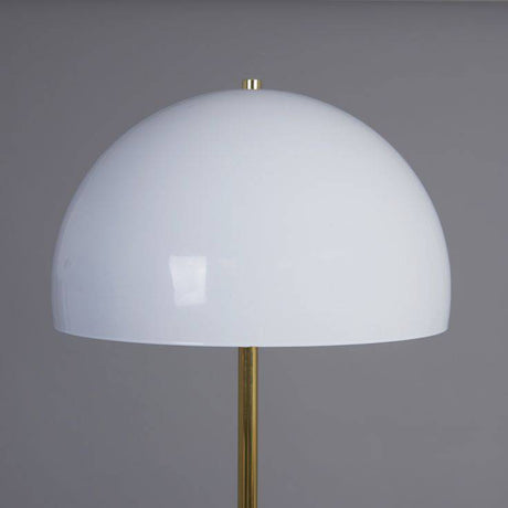 Dargai Gold Floor Lamp With White Metal Dome Shade - Comet Lighting