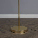 Dargai Gold Floor Lamp With White Metal Dome Shade - Comet Lighting