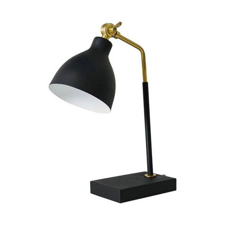 Dellinger Over Sized Black And Antique Brass Table Lamp - Comet Lighting