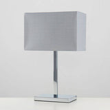 Dewy Chrome Table Lamp With Grey Shade - Comet Lighting