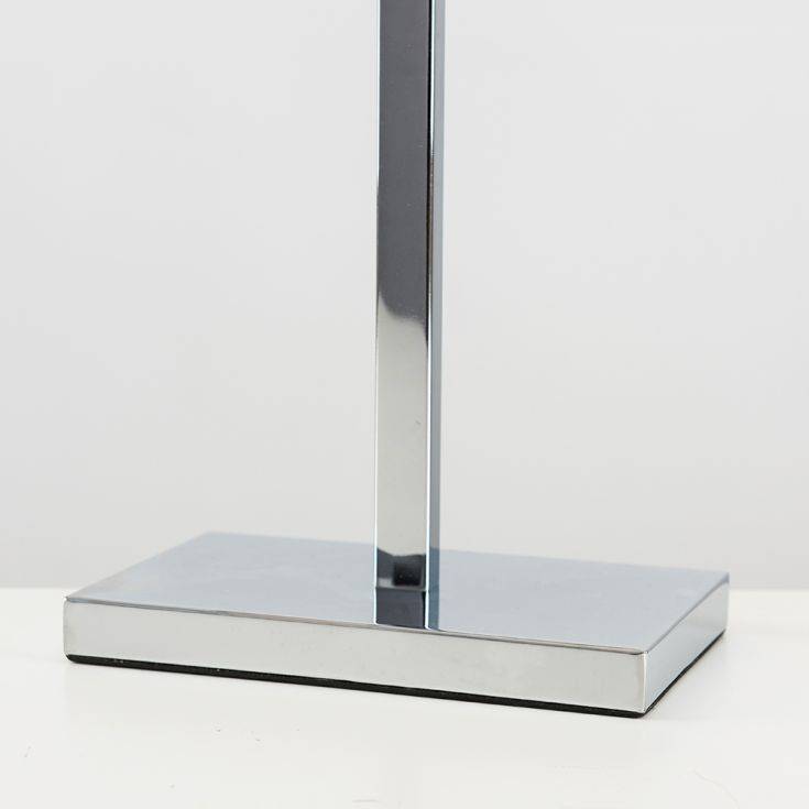 Dewy Chrome Table Lamp With Grey Shade - Comet Lighting