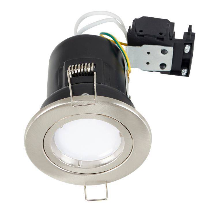 Die Cast GU10 Fire Rated Downlight Nickel - Comet Lighting