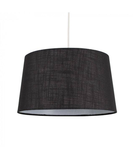 Doretta Reversible Tapered Faux Linen Shade 300 x 400 Black - Comet Lighting