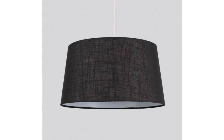 Doretta Reversible Tapered Faux Linen Shade 300 x 400 Black - Comet Lighting