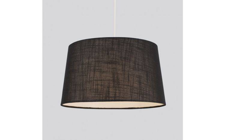 Doretta Reversible Tapered Faux Linen Shade 300 x 400 Black - Comet Lighting