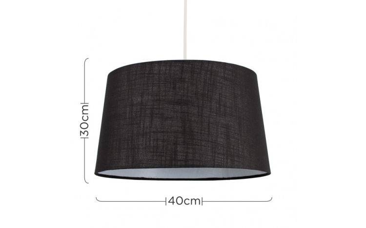 Doretta Reversible Tapered Faux Linen Shade 300 x 400 Black - Comet Lighting