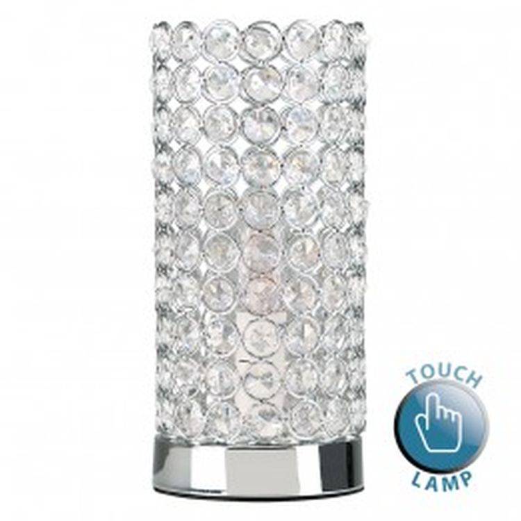 Ducy Chrome Cylinder Touch Table Lamp - Comet Lighting