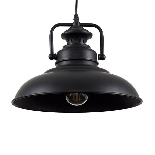 Duomo Industrial Pendant Ceiling Light In Black - Comet Lighting