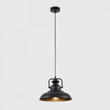 Duomo Industrial Pendant Ceiling Light In Black - Comet Lighting