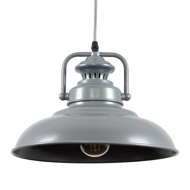 Duomo Industrial Pendant Ceiling Light In Grey - Comet Lighting