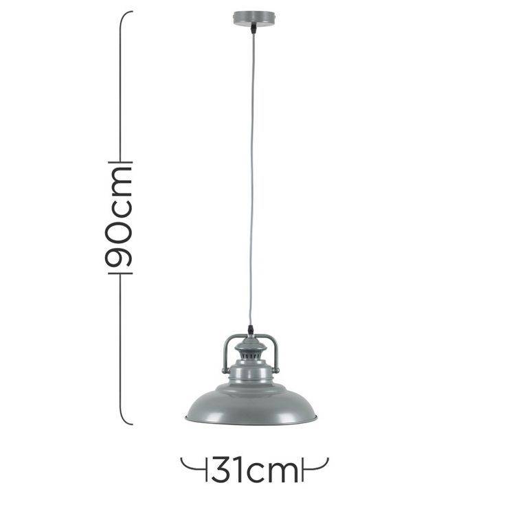 Duomo Industrial Pendant Ceiling Light In Grey - Comet Lighting