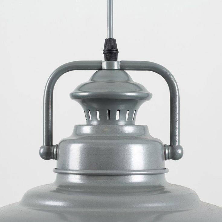 Duomo Industrial Pendant Ceiling Light In Grey - Comet Lighting