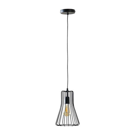 Edmund Industrial Black Wire Pendant Ceiling Light - Comet Lighting