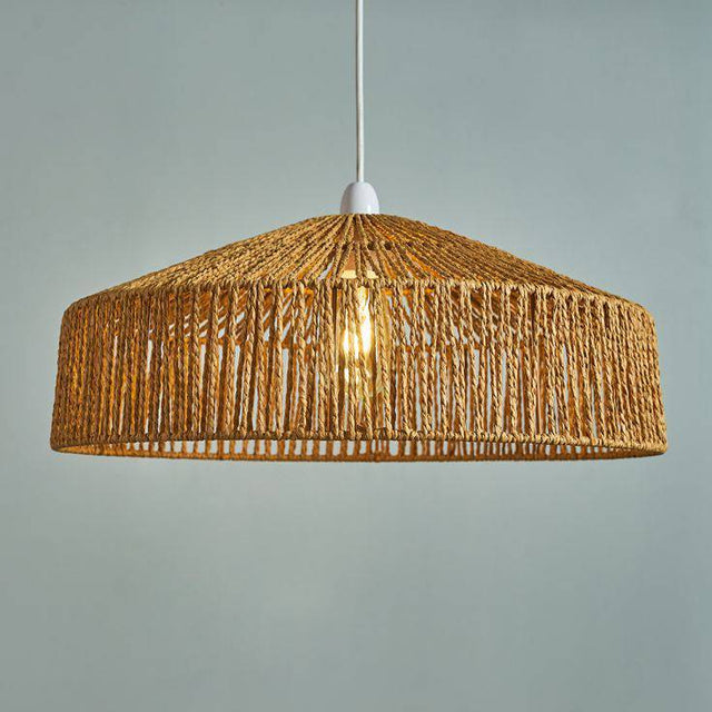 Elcano Brown Rope Pendant Shade - Comet Lighting