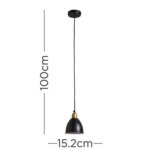 Eli Black and Gold Electrical Metal Pendant Light - Comet Lighting