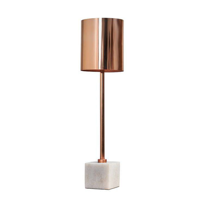 Eriksen Copper Table Lamp With Marble Base - Comet Lighting