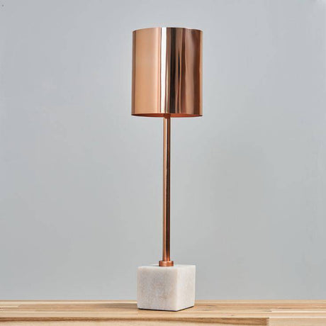 Eriksen Copper Table Lamp With Marble Base - Comet Lighting