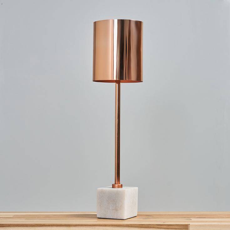 Eriksen Copper Table Lamp With Marble Base - Comet Lighting