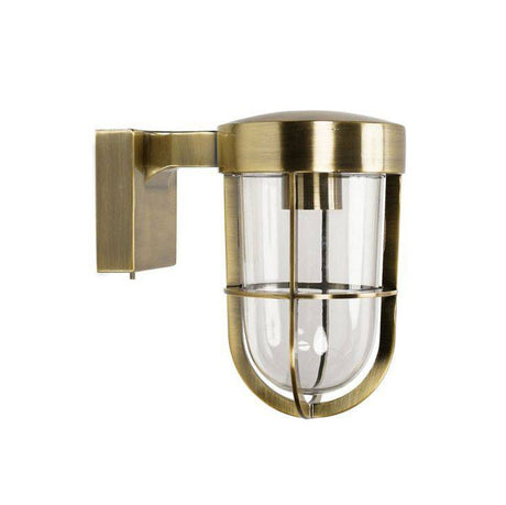 Fanar IP44 Antique Brass Outdoor And Bathroom Wall Light - Comet Lighting