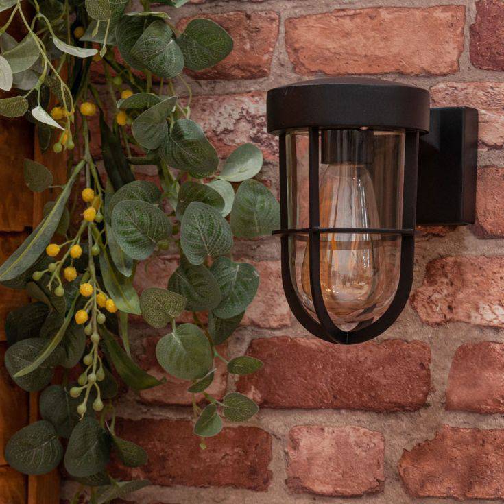 Fanar IP44 Matt Black Outdoor And Bathroom Wall Light - Comet Lighting