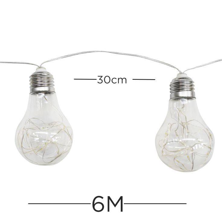 Festoon Lights Warm White Battery Operated IP44 Clear Bulb Shaped Lights - Comet Lighting