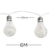 Festoon Lights Warm White Battery Operated IP44 Clear Bulb Shaped Lights - Comet Lighting