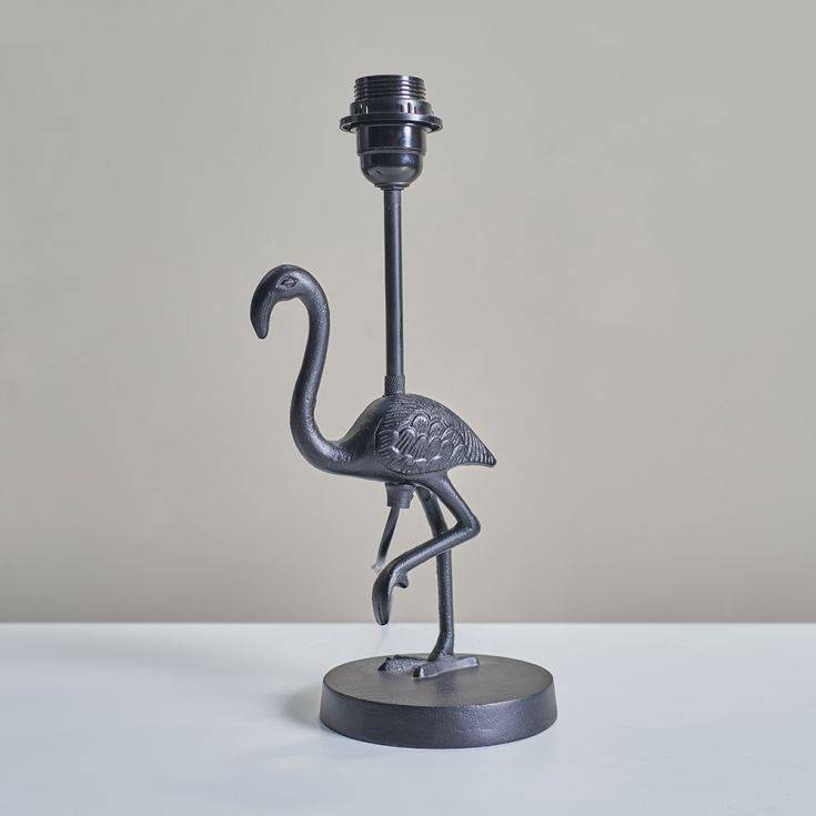 Fiora Flamingo Matt Black Table Lamp - Comet Lighting