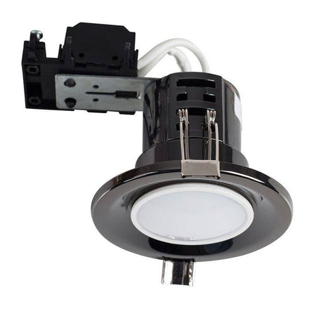 Fire Rated GU10 Downlight Black Chrome - Comet Lighting