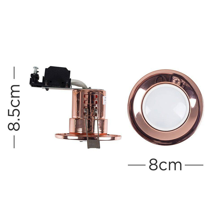 Fire Rated GU10 Downlight Polished Copper - Comet Lighting