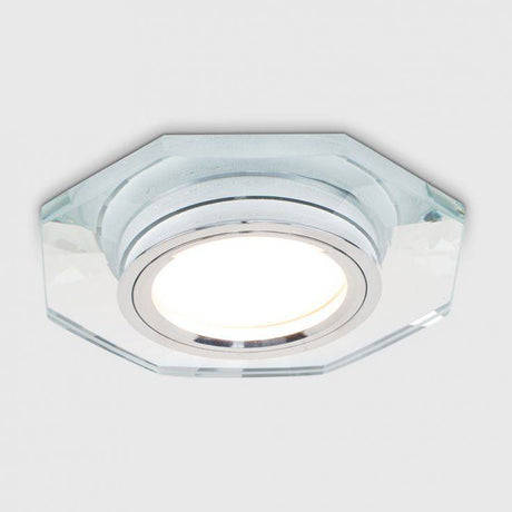 Fire Rated Hexagon GU10 Downlight Chrome Glass - Comet Lighting