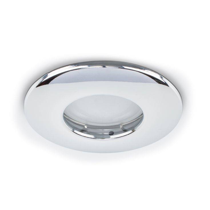 Fire Rated IP65 GU10 Downlight Chrome  Domed Bezel - Comet Lighting