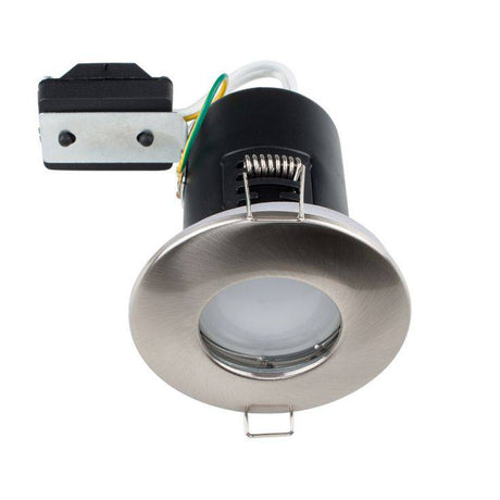 Fire Rated IP65 GU10 Downlight Nickel Domed Bezel - Comet Lighting