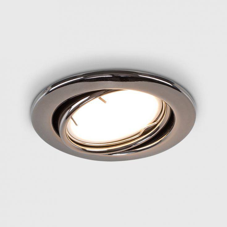 Fire Rated Tiltable GU10 Downlight Black Chrome - Comet Lighting