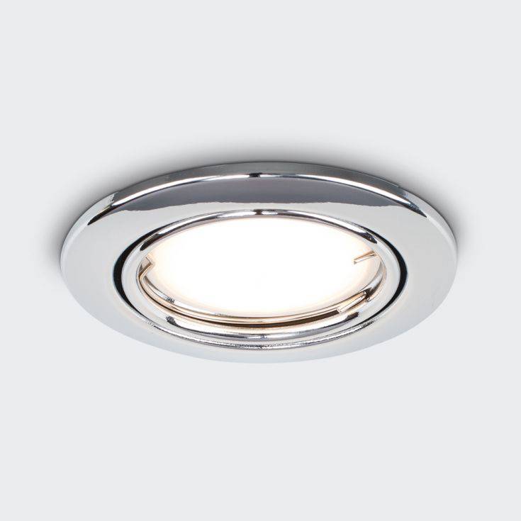 Fire Rated Tiltable GU10 Downlight Chrome - Comet Lighting