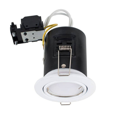 Fire Rated Tiltable GU10 Downlight White - Comet Lighting