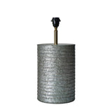 Fleming Zinc Coloured Metal Barrel Table Lamp - Comet Lighting