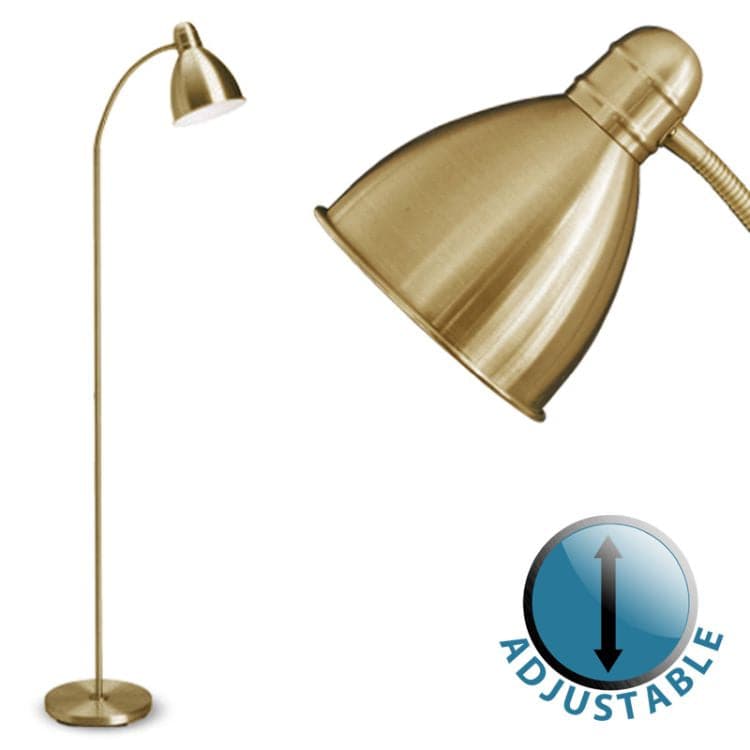 Flexi Neck Floor Lamp Brassed - Comet Lighting