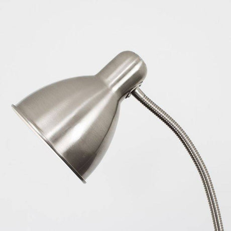 Flexi Neck Floor Lamp In Brushed Chrome - Comet Lighting