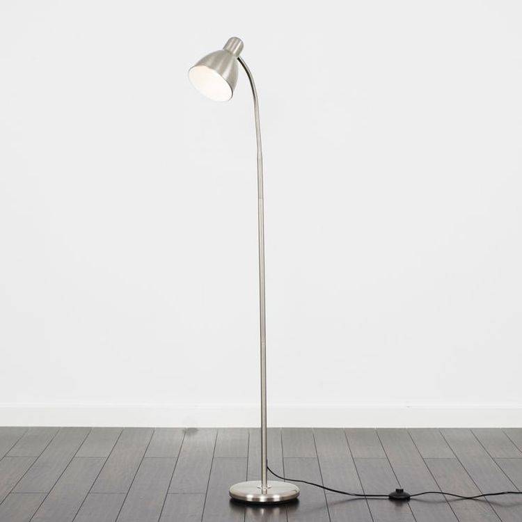 Flexi Neck Floor Lamp In Brushed Chrome - Comet Lighting